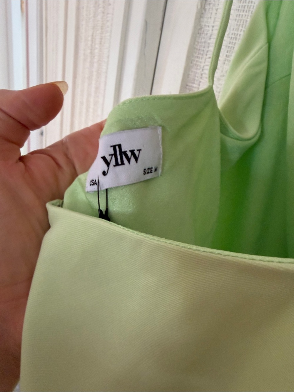 Yllw The Label Pastel Lime Green Strappy Midi Dress NWT SZ M - Picture 11 of 11
